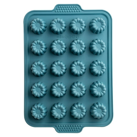 

20 in a Row Easter Biscuit Cake Mould Reusable Easy to Clean Silicone Cakes Mould for Home Kitchen Baking Tool Dark Blue