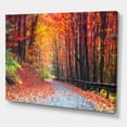 thumbnail image 1 of Route dans la Belle Forêt d'Automne - Art Moderne de Toile de Forêt - 44x34, 1 of 3
