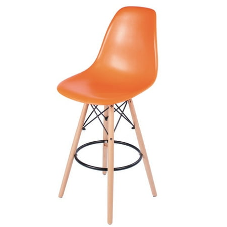 - Eames Style Counter Stool with Tall Wooden Base