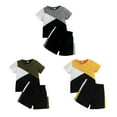 thumbnail image 6 of GYRATEDREAM Toddler Boy Summer Outfits Short Sleeve Patchwork T-shirt Tee Tops Elastic Waistband Shorts Set,Size 1-2 Years, 6 of 6