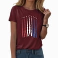 thumbnail image 2 of Sgkm 4th of July Shirts Women Flag Patriotic T Shirts for Women Independence Graphic Clothes Wine XXXL, 2 of 5