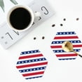 thumbnail image 5 of Pofeuu American Patriotic Stars And Stripes Print Leather Coasters Set of 6, Round Cups Mugs Mat Pad for Home Kitchen Heat Resistant Drink Coasters,Hexagon, 5 of 7