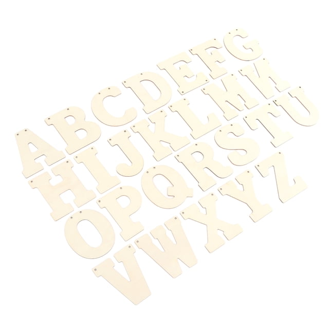 Letras de madera juego de letras de madera de 5 pulgadas 66 piezas 2 agujeros para manualidades ANGGREK Otros