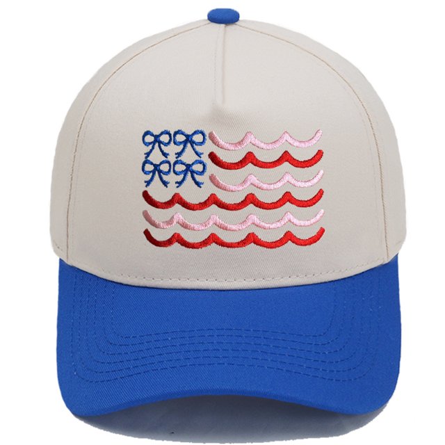 Gorra de béisbol de algodón bordada con lazo y ondas, estilo camionero