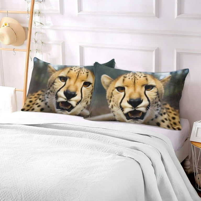 Cute Little Leopard Body Pillow Cover with Zipper Soft and Cozy Fuzzy Fleece Body Pillow Case Cover 21 x 54 in Plush Long Body Pillow Pillowcase for