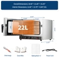 thumbnail image 2 of Powerful 22L Commercial Countertop Convection Oven – 3-Tier Toaster, Air Fryer, Front Glass Door, 1440W, Trays & Wire Racks, for Kitchen, 2 of 7