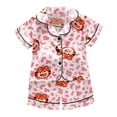 thumbnail image 1 of Ensemble de Pyjama pour Filles Imprimé Manches Courtes Boutonné Hauts Unis Ensemble de T-Shirt Pyjama Décontracté pour Filles Ensemble de Pyjamas en Soie pour Filles Garçons Filles Mode, 1 of 3