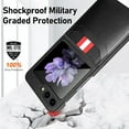 thumbnail image 4 of K-Lion for Samsung Galaxy Z Flip 5 Skin Friendly Case,Premium Leather Card Holder Slim Wallet Case Lightweight Camera Screen Protection Anti-Scratch Shockproof Case for Samsung Z Flip 5 2023,Black, 4 of 10