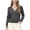 Gray, variant on Womens V Neck Embossed Textured Button Down Cropped Knit Cardigan Long Sleeve Lightweight Sweater Jacket White S
