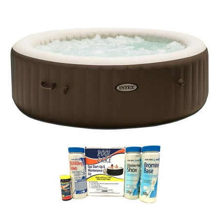 Intex Pure Spa 6 Person Inflatable Jet Massage Heated Hot Tub with Chemical