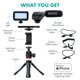 thumbnail image 2 of Movo iVlogger Vlogging Kit para iPhone - Kit de inicio de YouTube compatible con Lightning para creadores de contenido - Accesorios: trípode para teléfono, soporte para teléfono, luz LED y micrófono t, 2 of 5