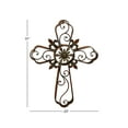 thumbnail image 3 of DecMode Brown Metal Scroll Cross Wall Decor, 3 of 10