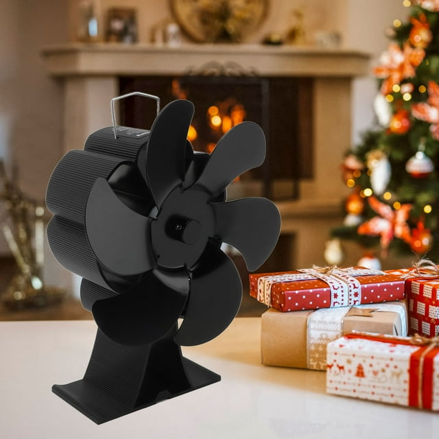 Stove Fan, Fireplace Fan Thermodynamic Drive Black Powerful for Fireplace