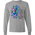 thumbnail image 3 of Inktastic Thyroid Cancer Awareness Blue Pink Teal Sunflower Ribbon Long Sleeve T-Shirt, 3 of 5