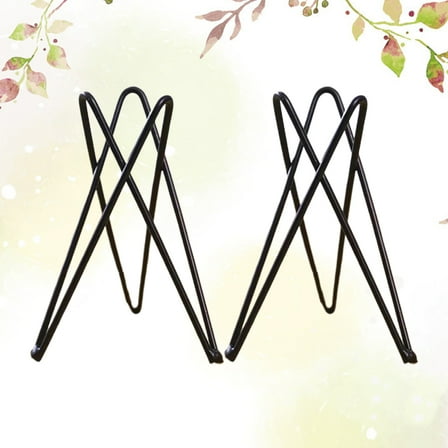 QIFULL 2Pcs Black Tilsia Tripod Stand Iron Frame for Elegant Home Plant Storage