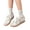 Beige, variant on Casual Walking Shoes for Women Slip On Sneakers Non Slip Work Shoes Comfortable Lace Up Tennis Shoes