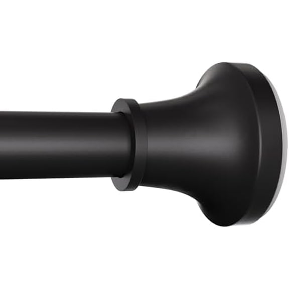 Adjustable Shower Curtain Rod 31-80 Inch, Never Rust Stainless Steel Black Tension Rod, 1" Heavy Duty No-Drill for Bathroom, Kitchen & Closet