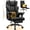 Black, variant on COOLHUT Big and Tall Office Chair 500lbs, Heavy Duty Ergonomic Office Desk Chair with Deluxe Embossing PU Leather with Footrest, Executive Gaming Chair with Lumbar Support, Black