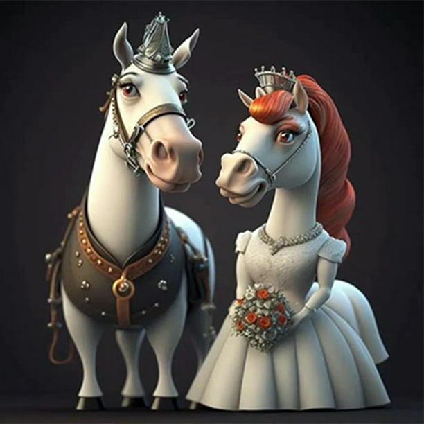 Cuadros Decorativos 5D Wdftyju bricolaje taladro redondo completo diamante pintura caballo Kit arte decoración del hogar