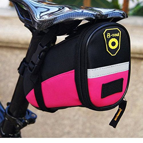 Bicycle Bike Saddle Outdoor Pouch Back Seat Bag with Velcro Red 