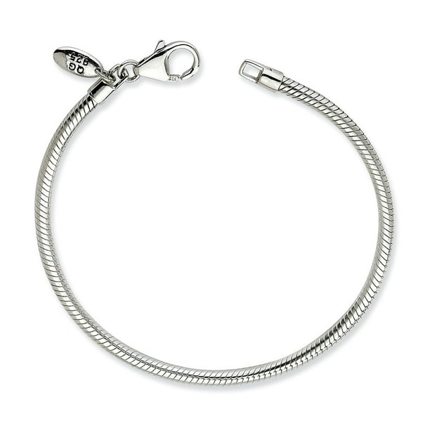 AA Jewels Solid 925 Sterling Silver Lobster Clasp Bead Bracelet with Secure Lobster Lock