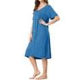 thumbnail image 4 of INSPIRE CHIC Women's Mother's Day Nightgown Button Down Soft Modal Short Sleeve Pajama Sleepshirts XL Blues, 4 of 6