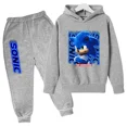 thumbnail image 3 of Conjuntos de ropa para bebés y niñas de Sonic, sudaderas con capucha y pantalones de Sonic, conjunto de 2 piezas, traje de cumpleaños de 4 a 14 años, chándales para niños, 3 of 5