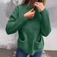 thumbnail image 7 of Stichou Women's Zipper Knitted Jacket Zip Up Sweaters Long Sleeve Casual Loose Outwear with Pockets Green 2XL, 7 of 7
