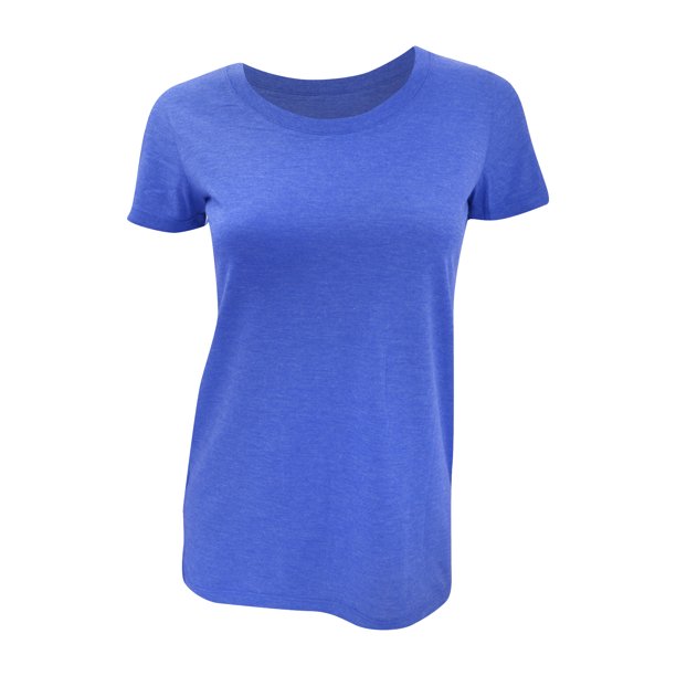 Bella - Camiseta de manga corta Modelo Triblend para chica/mujer con cuello redondo (Azul Oscuro Jaspeado)
