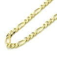 thumbnail image 2 of 14K Yellow Gold Chain 4mm Concaved White Pave Figaro Chain Necklace (16, 18, 20, 22, 24 Inches), 2 of 3
