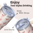 thumbnail image 4 of Flamingo Lover Tumbler with Handle 20OZ Stainless Steel Insulated Cup Gifts for Women Perfect Presents for Birthday Christmas Holidays Daily Use Picnics Trips, 4 of 6