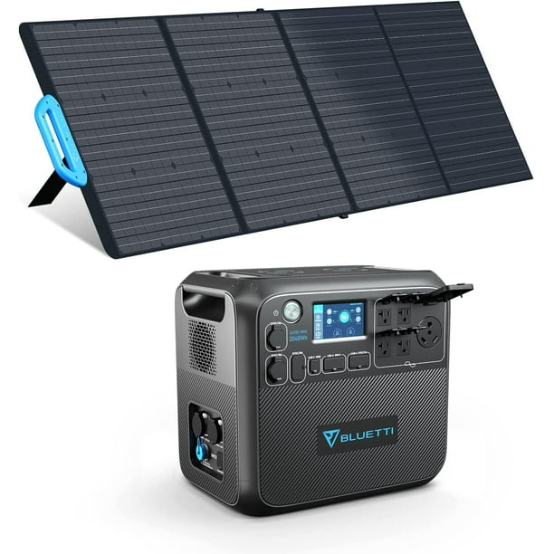 Bluetti AC200MAX Portable Power Station With 1x 200W Solar Panel,2048Wh  Capacity Solar Generator,2200W AC Output for Home Backup, RV Camping,