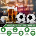thumbnail image 3 of Football Style 100 piezas de suministros para fiesta de fútbol que incluyen platos de fiesta de 7 pulgadas, platos de fiesta de 9 pulgadas, servilletas y vajilla, tenedores, cuc, 3 of 5