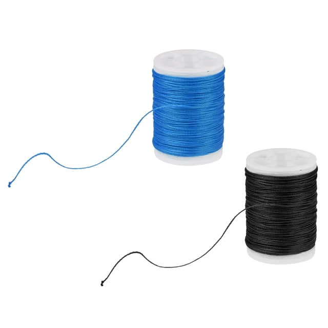 2pcs 110M Cuerda de Servicio Thread de Fibra Pequeña Ductilidad Fuerza de -ligero Accesorio de Deporte Negro+Azul SM SunniMix Material de servir de la cuerda de lazo