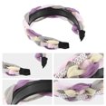 thumbnail image 4 of Unique Bargains 1 Pc Bling Pearl Tulle Knot Headband Hairband for Women Pink Purple 1.18 Inch Wide, 4 of 7