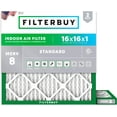 thumbnail image 1 of Filterbuy 16x16x1 MERV 8 (MPR 600) Dust Defense, Pleated HVAC AC Furnace Air Filters (2-Pack), 1 of 8