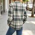 thumbnail image 5 of Enjoytime Plaid Button Down Shirts for Women Flannel Long Sleeve Shackets Fall Fashion Work Business Casual Jacket with Pocket, 5 of 7