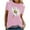 Pink, variant on Women Short Sleeve Tops Fitted Work Out Shirts Gym Loose Plus Size Letter Print Tee