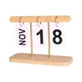 thumbnail image 2 of Calendario de escritorio, página giratoria, calendario con tapa, calendario de mesa independiente para el hogar, oficina, decoración de Madera, 2 of 9