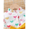 thumbnail image 5 of 2pcs Toddler Kid Girl Colorful Heart Printed Ruffle Sleeve Belted Shirt And Tight Casual Pants For Spring/Summer, 5 of 9