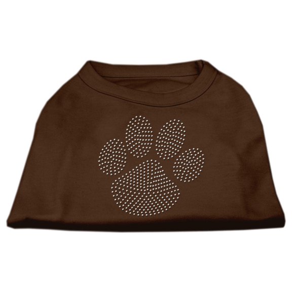 Clear Rhinestone Paw Shirts Brown XL (16)