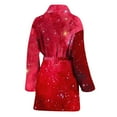 thumbnail image 2 of Red Galaxy Space Cloud Women Bathrobe One Size Univeral Fits, Galaxy Fashion Lightweight Plush Fleece Long Robe For Women, 2 of 3