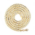 thumbnail image 2 of Nuragold 10k Real Yellow Gold Solid Cuban Curb Link 5mm Diamond Cut Pave Chain Necklace (16"-30") Two Tone Italian Jewelry for Men & Women, 2 of 11