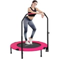 thumbnail image 1 of Soozier 40" Rebounder Trampoline for Adult with Adjustable Handle, Pink, 1 of 10