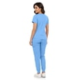 thumbnail image 2 of MediChic Women’s Premium Scrub Set – V-Neck Notch Scrub Top & 6-Pocket Jogger Scrub Pants, 4-Way Stretch, Medical Uniform Ceil XS, 2 of 5