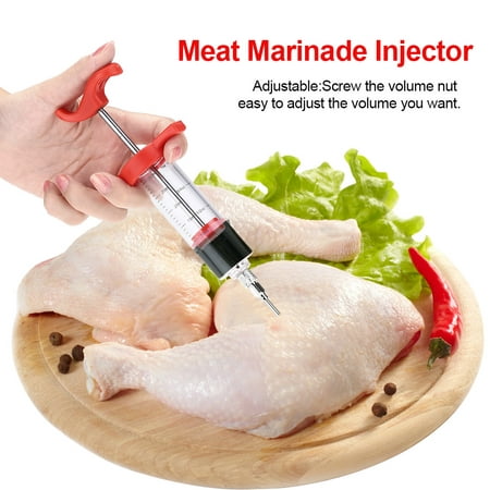 Meat Marinade Needle Injector,EECOO Meat Marinade Injector Turkey Chicken Flavour Sauce Cooking Syringe Needle BBQ,Meat Marinade