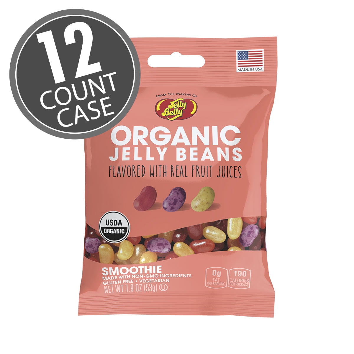 Jelly Belly, Organic Smoothie Jelly Beans 12 Ct Case1.9 Ozs