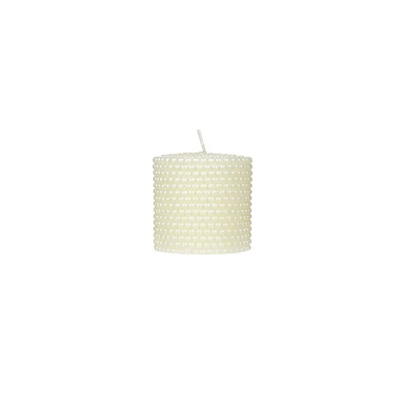 Mega Candles - Unscented 3" X 3" Round Pearl Pillar Candle - Ivory