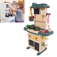 thumbnail image 4 of Kids Kitchen Play Set, Pot Foods Light Green Tableware Sound Pretend Play Kitchen Toy 73cm Height  for Home Use, 4 of 7