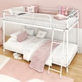 thumbnail image 2 of Zimtown Twin-over-Twin Low Profile Junior Bunk Bed, White, 2 of 8